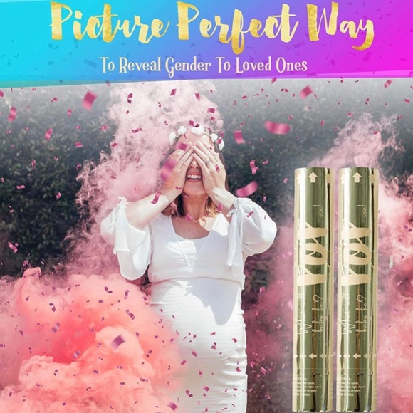 Motherhood Maternity Other - 🛍️ 3/ $10!! NEW - Set of 2 Pink Gender Reveal Party Supplies Confetti Poppers
